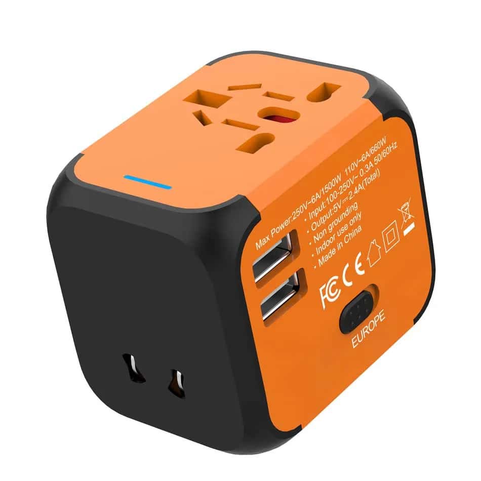 Universal Travel Adapter with Dual USB Charger