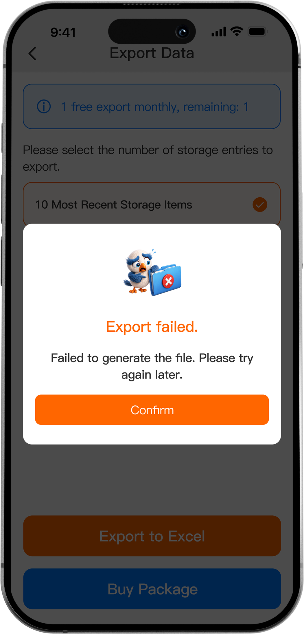 Export Failures or Other Issues