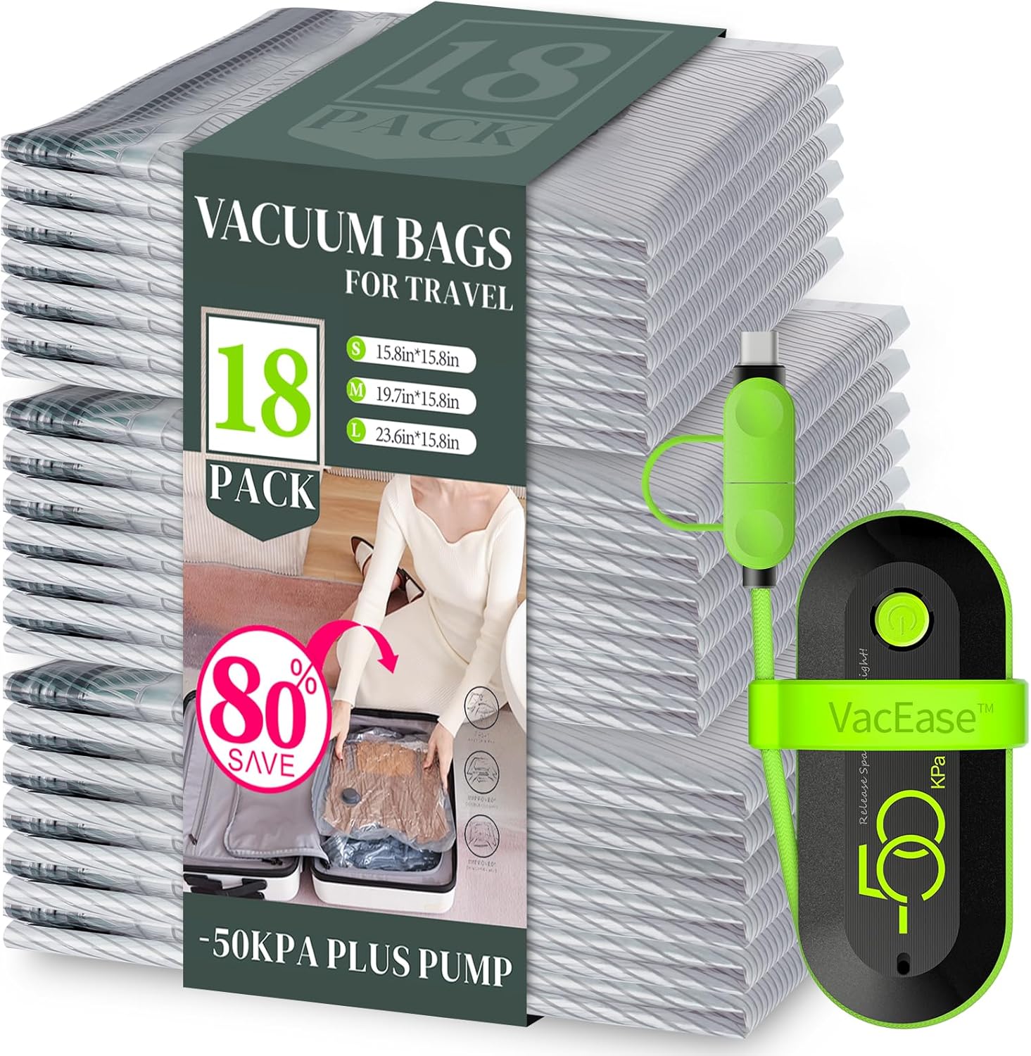 travel compression bags with pump