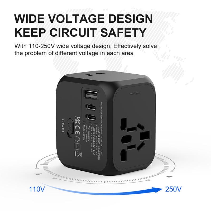 Universal Travel Adapter with Dual USB Charger